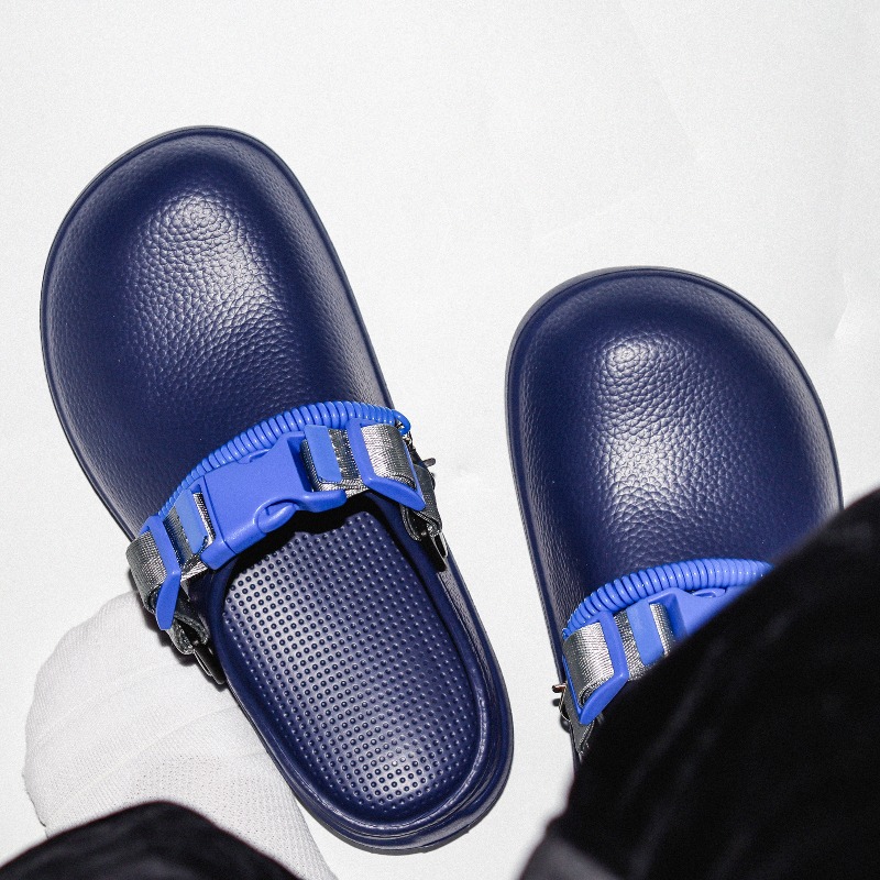 Navy Blue Platform Buckle Clog - Men'S Shoes Navy Blue recensione e prezzo