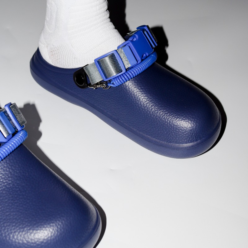 Navy Blue Platform Buckle Clog - Men'S Shoes Navy Blue recensione e prezzo