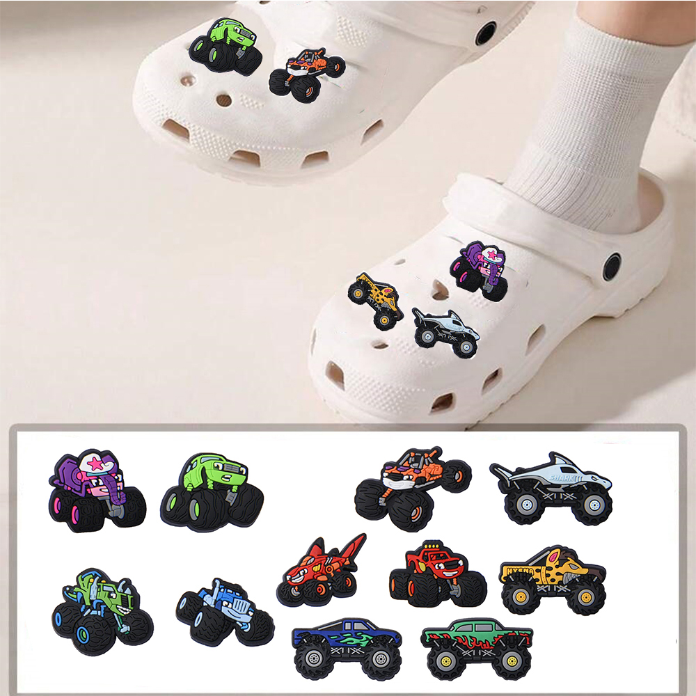 11Pcs Cars Cartoon Shoe Charms - Men'S Shoes With Velcro recensione e prezzo