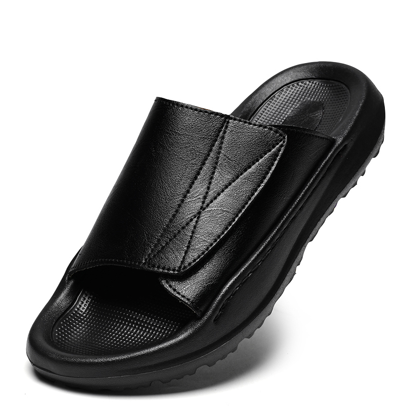 Easy-top Leather Slide Slipper - Men'S Shoes With Velcro recensione e prezzo