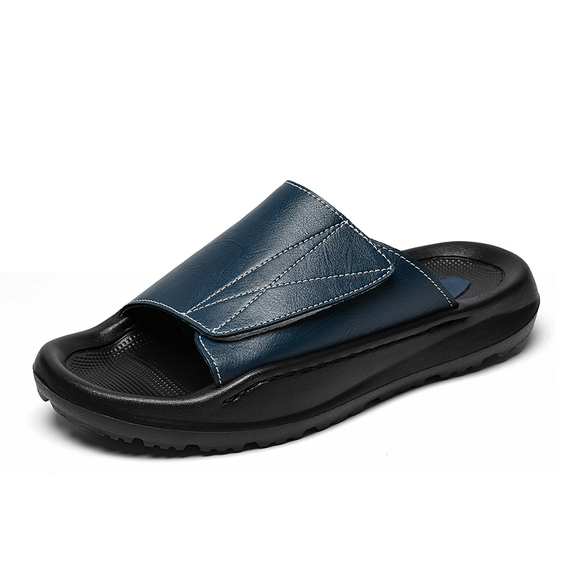 Easy-top Leather Slide Slipper - Men'S Shoes With Velcro recensione e prezzo