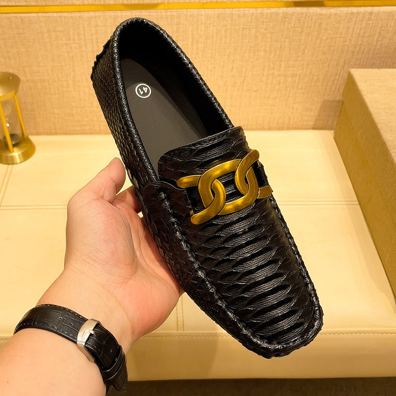Navy Blue Snake Print Loafers  - Men'S Shoes Navy Blue recensione e prezzo