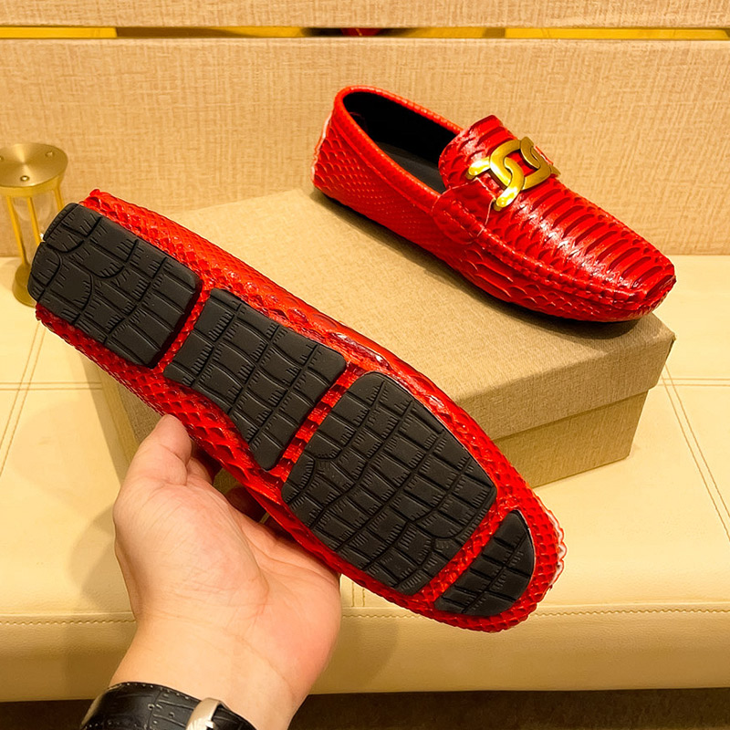 Navy Blue Snake Print Loafers  - Men'S Shoes Navy Blue recensione e prezzo