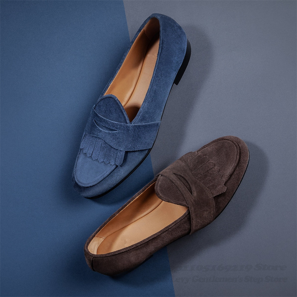 Navy Blue Suede Loafers Men Ro - Men'S Shoes Navy Blue recensione e prezzo