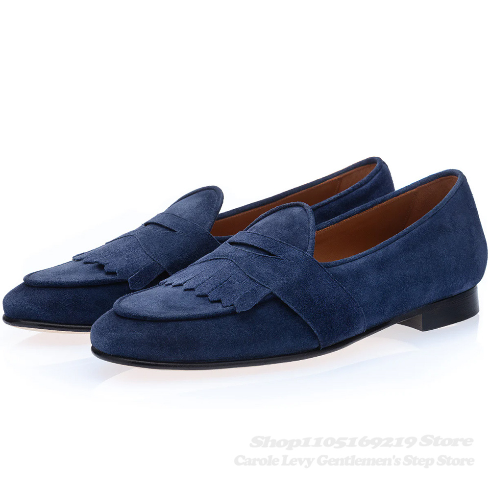 Navy Blue Suede Loafers Men Ro - Men'S Shoes Navy Blue recensione e prezzo